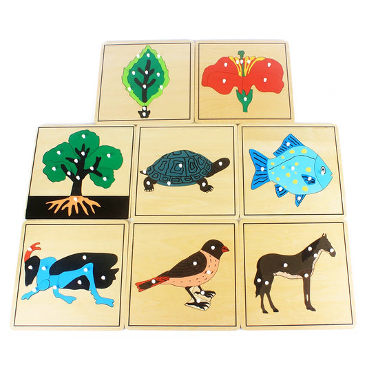 Montessori Wooden Puzzle for Kids - Early Childhood Educational Toy with Flowers, Plants, and Animals - Preschool Learning & Training