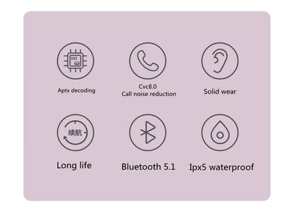 Air Pro 6 TWS Wireless Bluetooth Earphones with Mic - Noise Cancelling, Waterproof In-Ear Earbuds for Sports and Everyday Use