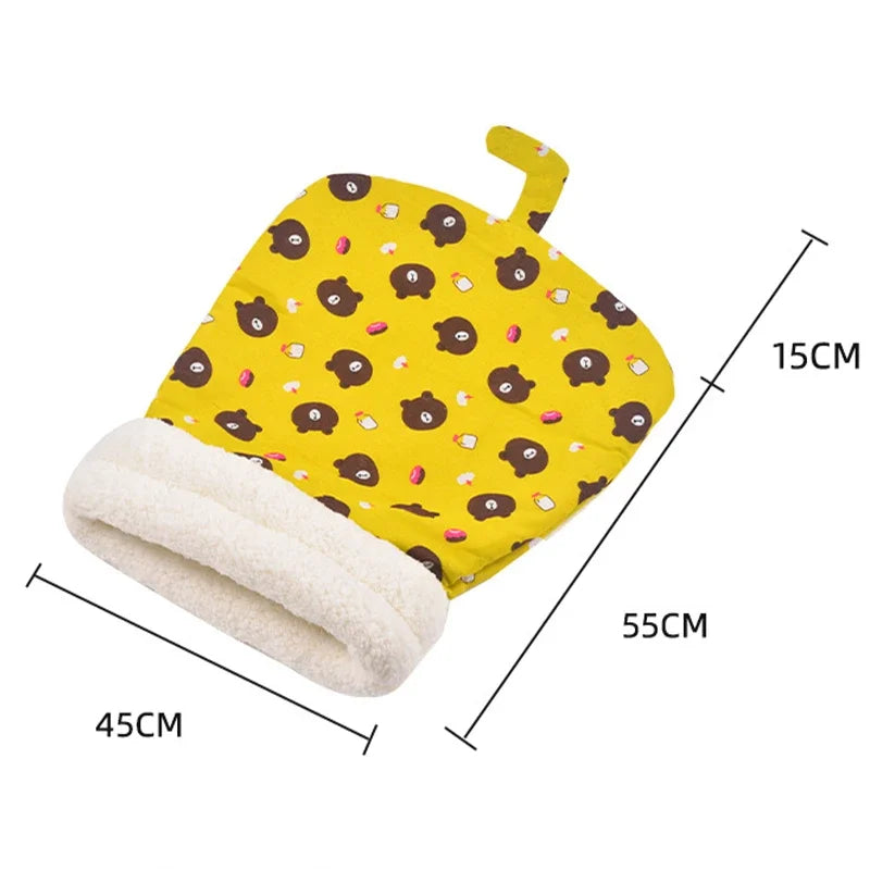 Fluffy Cat Sleeping Bag - Soft and Cuddly Pet Bed for Kittens and Puppies, Thickened Cozy Nest