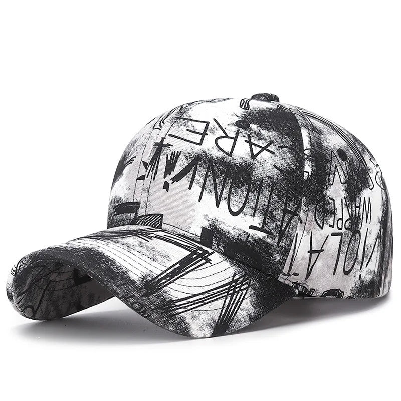 Cool Fashion Graffiti Baseball Cap, Unisex Street Style Adjustable Visor Hat, Trendy Sun Protection for Men & Women