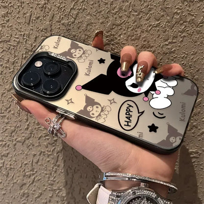 Sanrio Kuromi Happy Phone Cases For iPhone 15 14 13 11 12 Pro Max XS XR 7 8 Plus MINI Cartoon Cute Shockproof Cover Y2K Girl