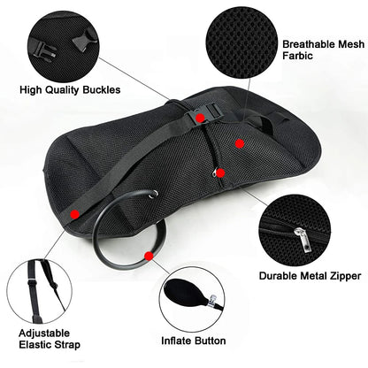 Portable Inflatable Lumbar Support Pillow - Orthopedic Massage Cushion for Back Pain Relief, Unisex