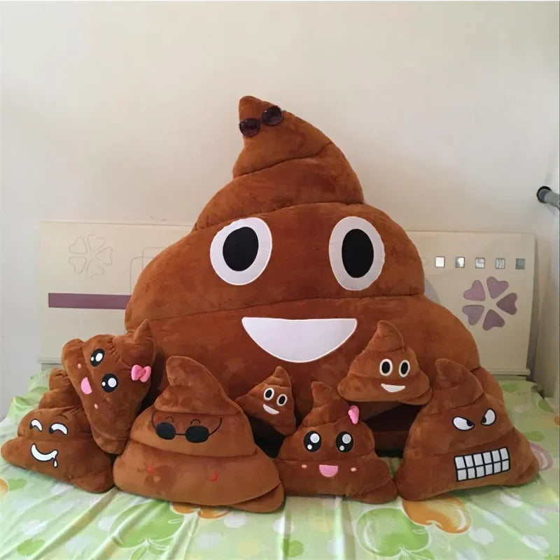 Funny Poop Emoji Plush Toy - Cute Face Expression Stuffed Doll for Kids, Perfect Birthday & Christmas Gift