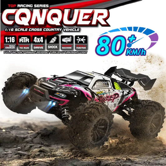 1:16 Scale 4WD Brushless RC Car – 80KM/H High-Speed Off-Road Monster Truck with 2.4GHz Remote Control for Kids & Adults