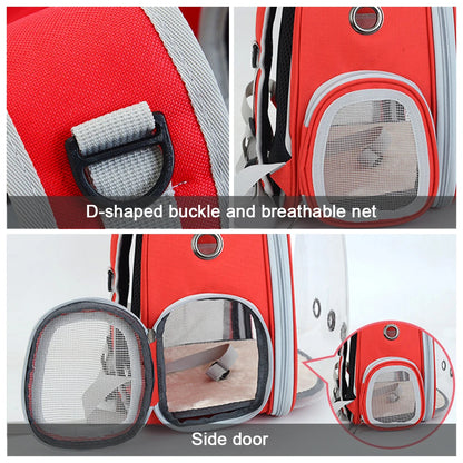 Breathable Transparent Cat Carrier Bag - Portable Pet Backpack for Small Dogs & Cats