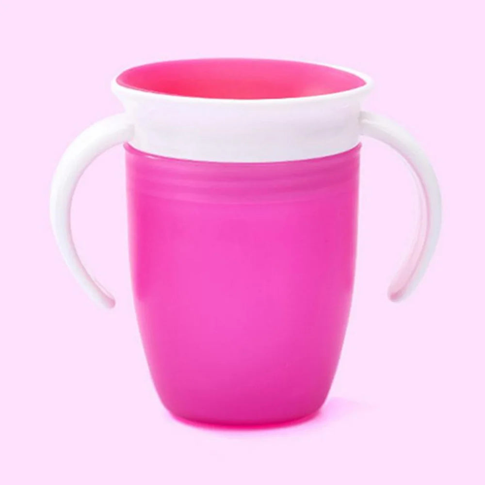 Leakproof 360° Rotating Baby Water Cup with Double Handle Flip Lid - 240ml Training Bottle for Infants