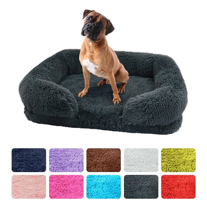 Large Dog Bed - Plush Pet Bed with Thickened Winter Pad, Removable Cover, and Memory Foam for Small to Large Dogs