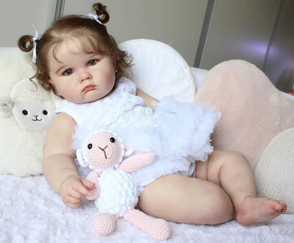 Realistic 24-Inch Reborn Baby Doll, Soft Silicone with 3D Skin & Vascular Vein, Handmade Collectible Gift for Girls