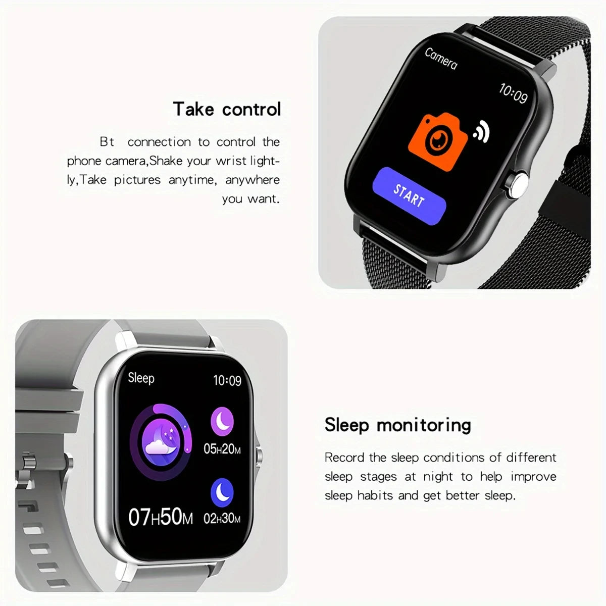 New Full Touch Screen Smart Watch for Men & Women - Fitness Tracker with BT Call, Heart Rate Monitor, and Multiple Dials