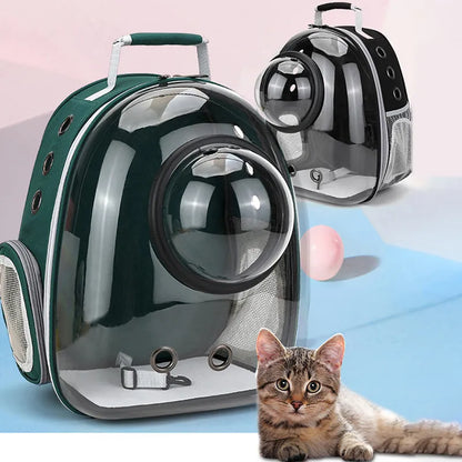 Breathable Transparent Cat Carrier Bag - Portable Pet Backpack for Small Dogs & Cats