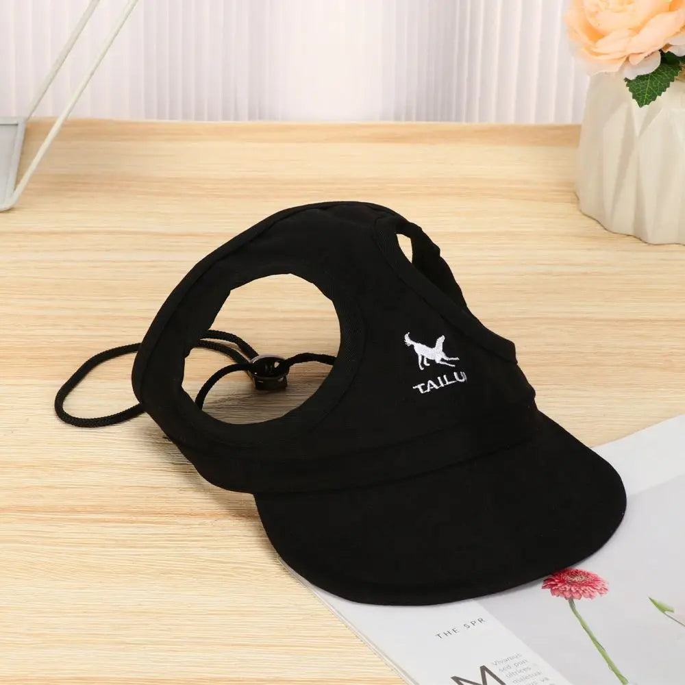 Adjustable Pet Baseball Hat for Dogs and Cats - Summer Outdoor Travel Sun Cap with Ear Holes