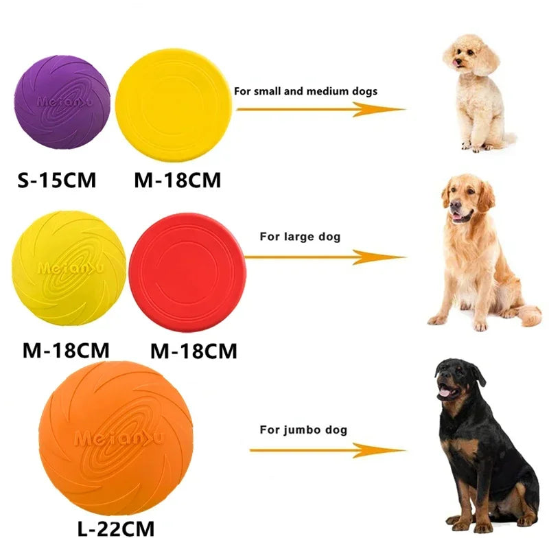 Durable Silicone Dog Flying Disc - Chew-Resistant Interactive Toy for Puppies & Dogs (15/18/22cm)