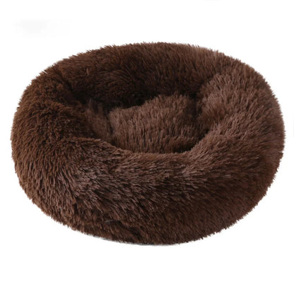 Cozy Round Plush Pet Bed - Soft and Warm Nest for Cats and Dogs, Washable Cushion Mat for Comfortable Sleeping