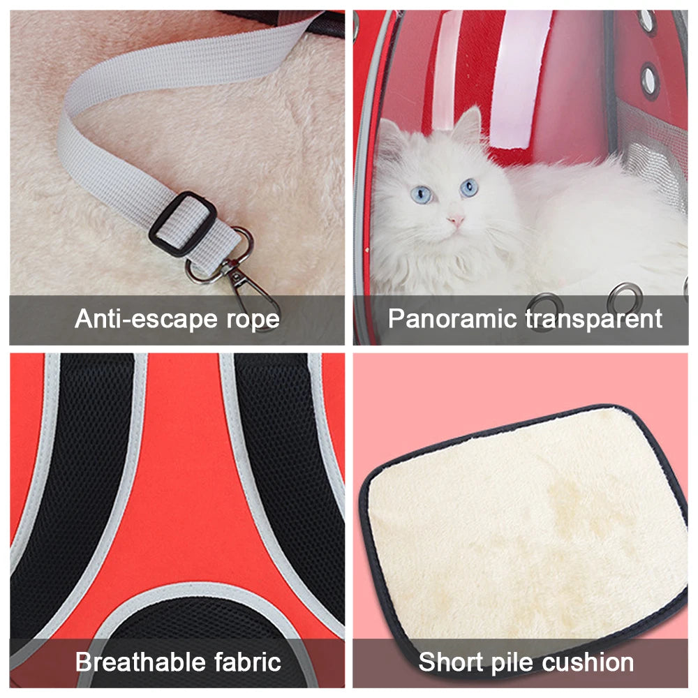 Breathable Transparent Cat Carrier Bag - Portable Pet Backpack for Small Dogs & Cats