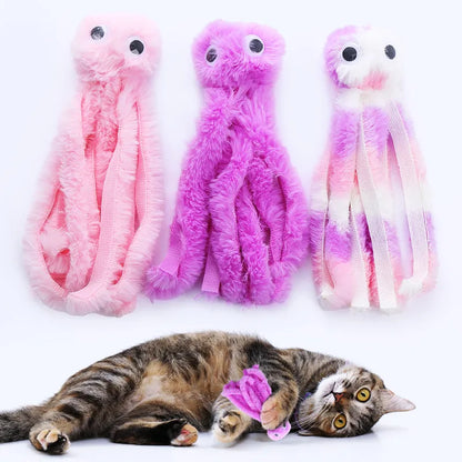 Interactive Octopus Plush Cat Toy - Bite-Resistant, Teeth Cleaning, Durable Play Toy for Cats