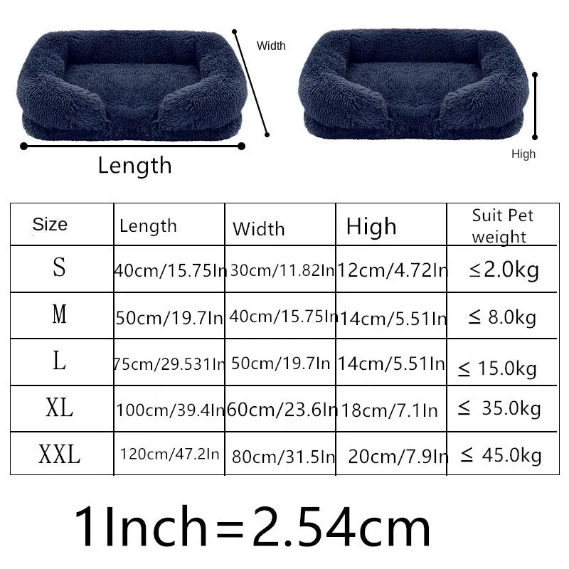 Large Dog Bed - Plush Pet Bed with Thickened Winter Pad, Removable Cover, and Memory Foam for Small to Large Dogs