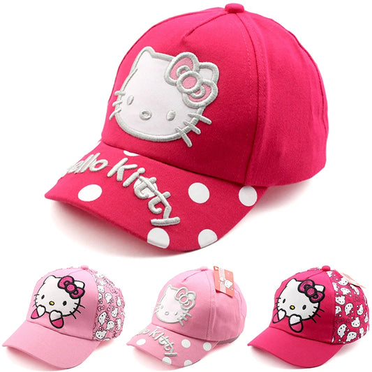 Cute Hello Kitty Kids Baseball Cap - Sanrio Anime Sun Cap for Girls, Spring/Summer Cartoon Fashion Gift