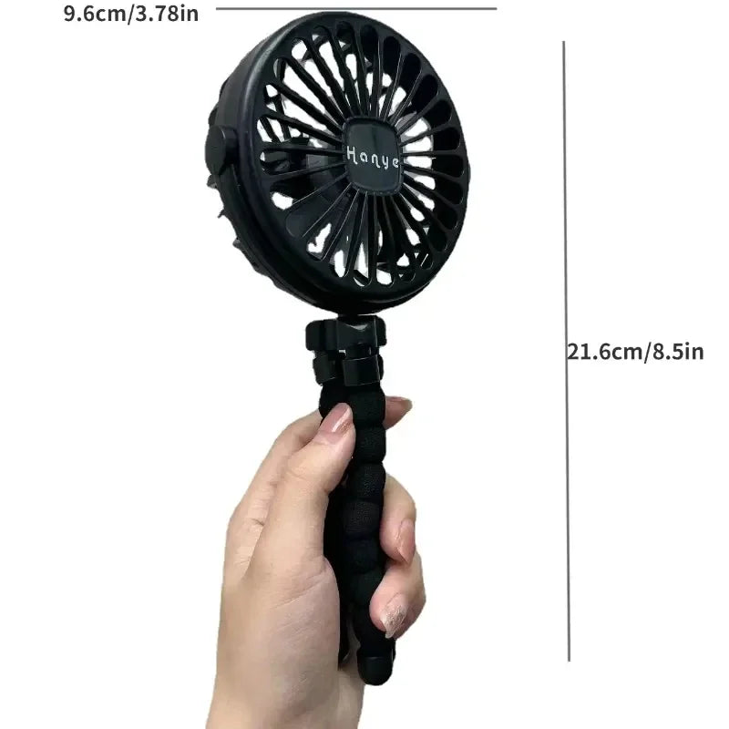 Rechargeable Bladeless Handheld Fan - USB Small Folding Mini Ventilator, Silent Table and Neck Cooler for Outdoor and Indoor Use