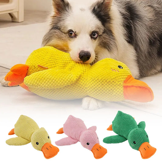 Interactive Quacking Duck Dog Toy with Realistic Sound, Stuffed Plush Chew Toy for Dogs