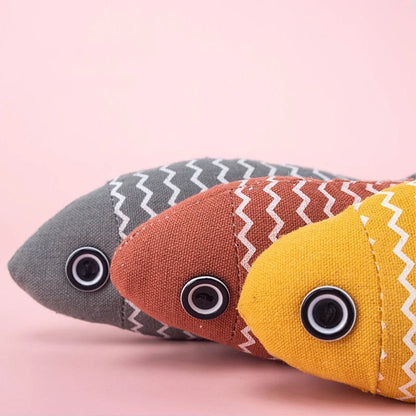 Bite-Resistant Burlap Fish Cat Toy - Self-Stimulating, Teeth-Cleaning, and Boredom-Relief