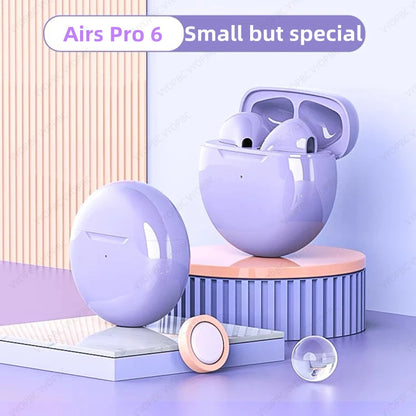 Air Pro 6 TWS Wireless Bluetooth Earphones with Mic - Noise Cancelling, Waterproof In-Ear Earbuds for Sports and Everyday Use