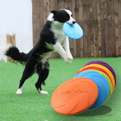 Durable Silicone Dog Flying Disc - Chew-Resistant Interactive Toy for Puppies & Dogs (15/18/22cm)