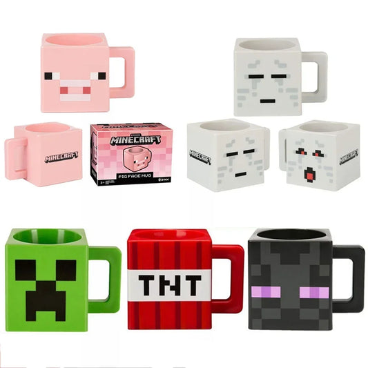 230ml Minecraft 3D Mug - TNT, Grassland, Pink Pig, and Horse Alex Novelty Coffee Mug - Perfect Gift for Gamers and Kids