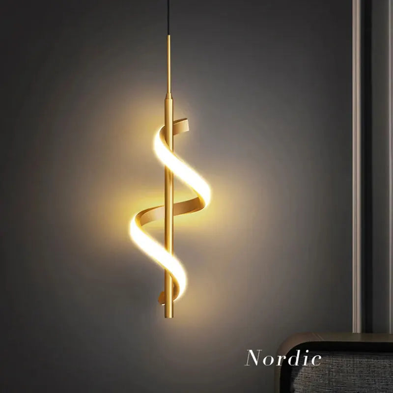 Modern LED Pendant Light, Sleek Indoor Lighting for Bedroom, Dining Room, Kitchen, and Bedside