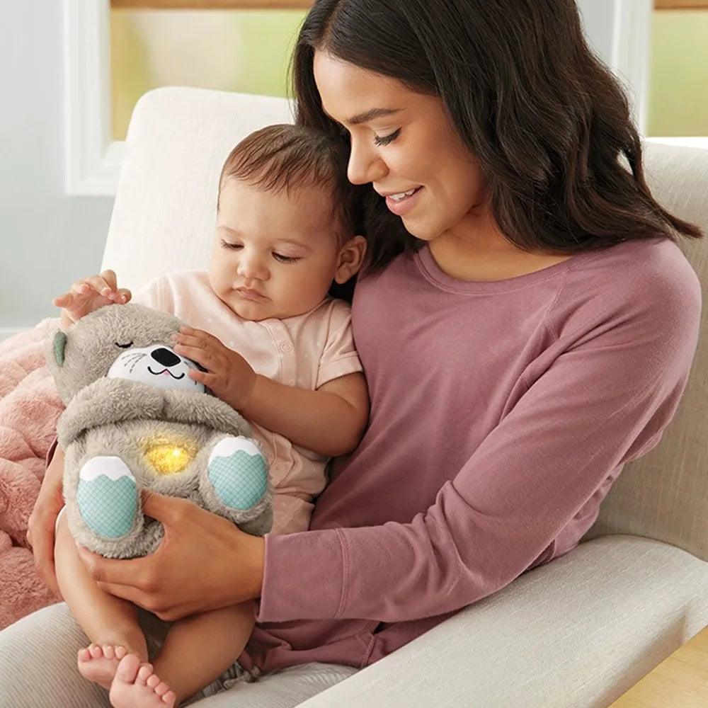 Soothing Baby Otter Plush Toy with Music and Light,  Sleep Companion for Infants and Children