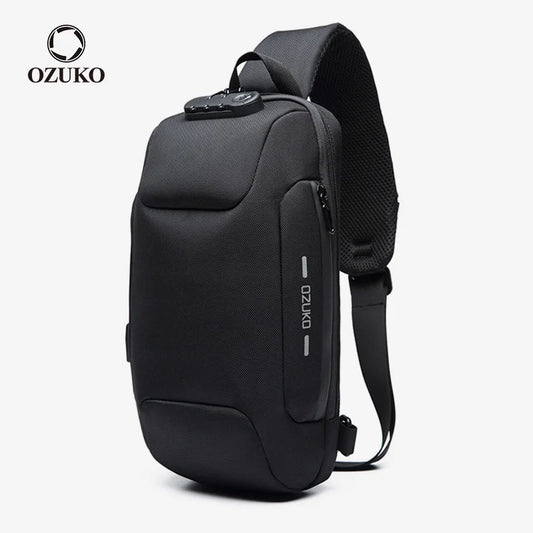 Multifunction Anti-Theft Crossbody Bag for Men - Waterproof Shoulder Messenger Bag with USB Charging, Ideal for Short Trips and Daily Use