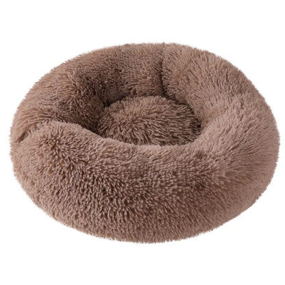 Cozy Round Plush Pet Bed - Soft and Warm Nest for Cats and Dogs, Washable Cushion Mat for Comfortable Sleeping