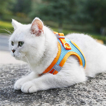 Reflective Cat Harness and Leash Set - Adjustable Pet Harness for Cats and Small Dogs, Ideal for Pugs and Chihuahuas