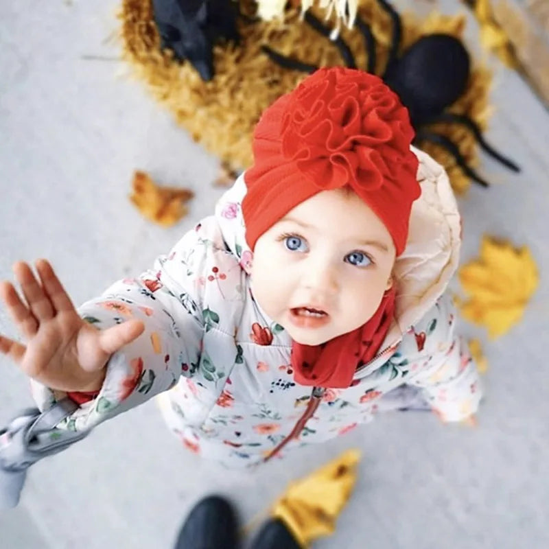 Cute Flower Baby Hat - Toddler Turban, Infant Head Wraps, Newborn Beanie Cap for 0-18 Months