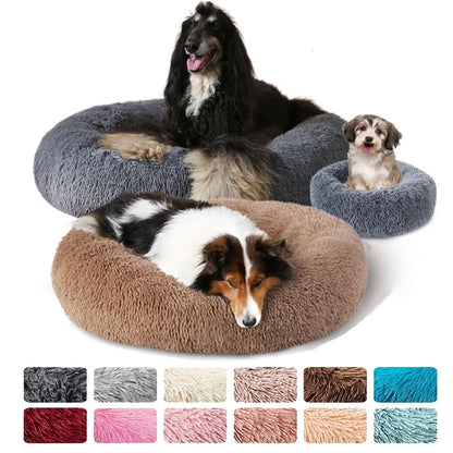 Luxurious Plush Round Bed - Cozy Soft Pet Bed for Cats & Dogs, Washable Cushion Mat, Breathable Sleeping Sofa for Small to Large Pets