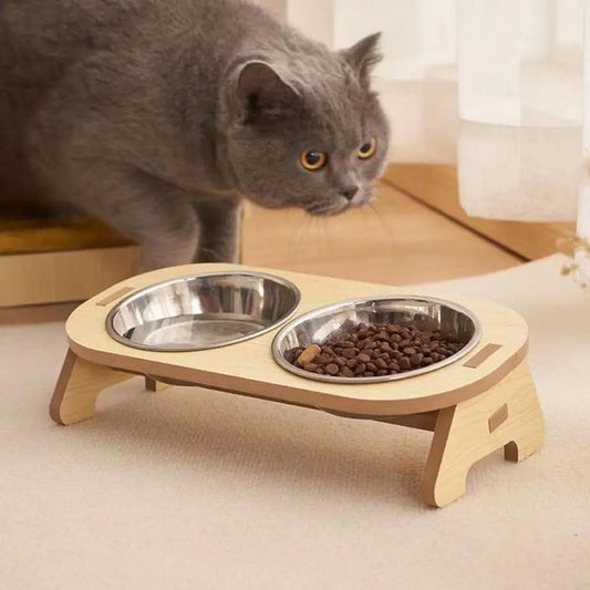 Durable Anti-Ant Cat and Dog Feeding Bowl - Single/Double Pet Feeder with Anti-Knockover Design, Large Capacity, Easy to Clean