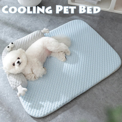 Thickened Memory Foam Dog Bed with Pillow - Rectangular Cool Mat for Dogs, Cushion Pad