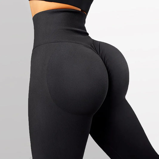 Seamless Knitted High-Waist Yoga Pants - Women's Fitness Gym Leggings with Peach Buttocks Lift