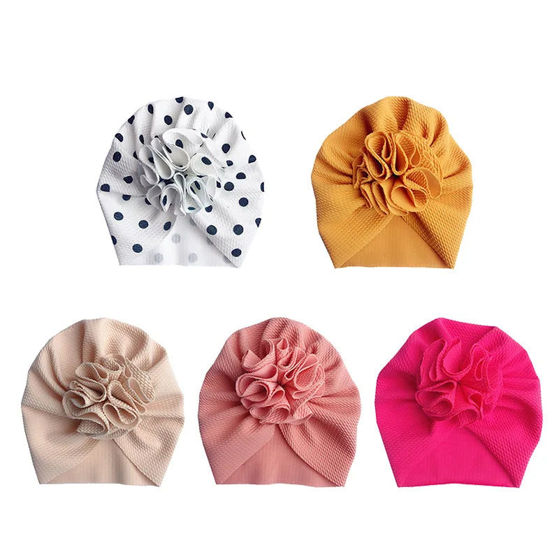 Cute Flower Baby Hat - Toddler Turban, Infant Head Wraps, Newborn Beanie Cap for 0-18 Months