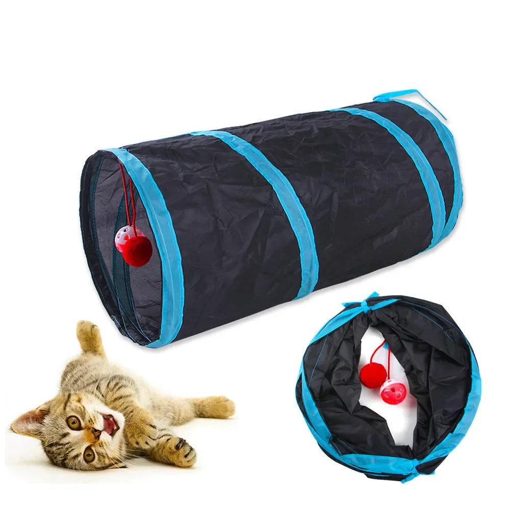 Foldable Cat Tunnel - Interactive Play Tunnel for Indoor Cats, Breathable and Durable Pet Toy