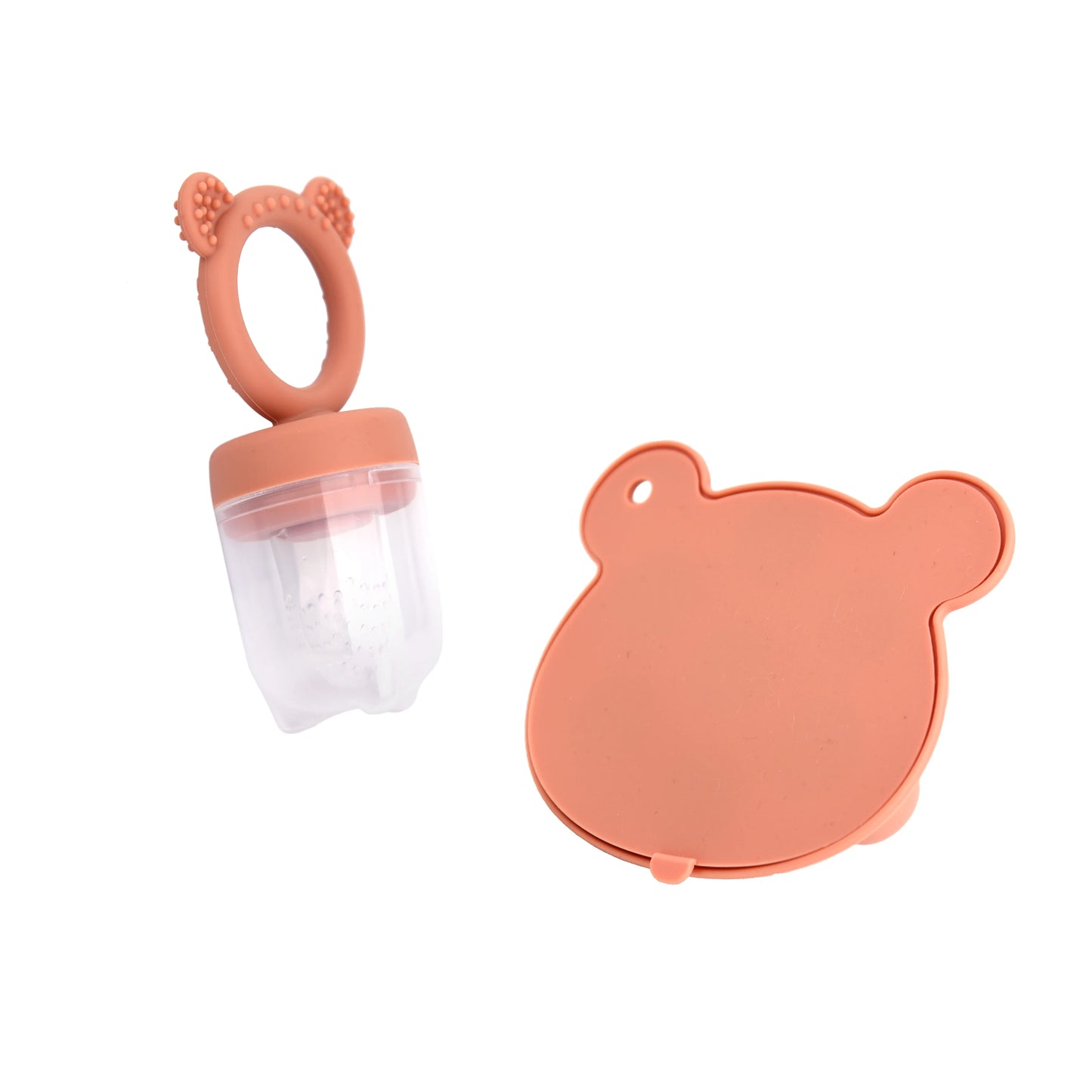 Multi-Functional Bear Design Silicone Freezer Tray and Popsicle Mold for Baby Food, Breast Milk, and Fruit Feeder