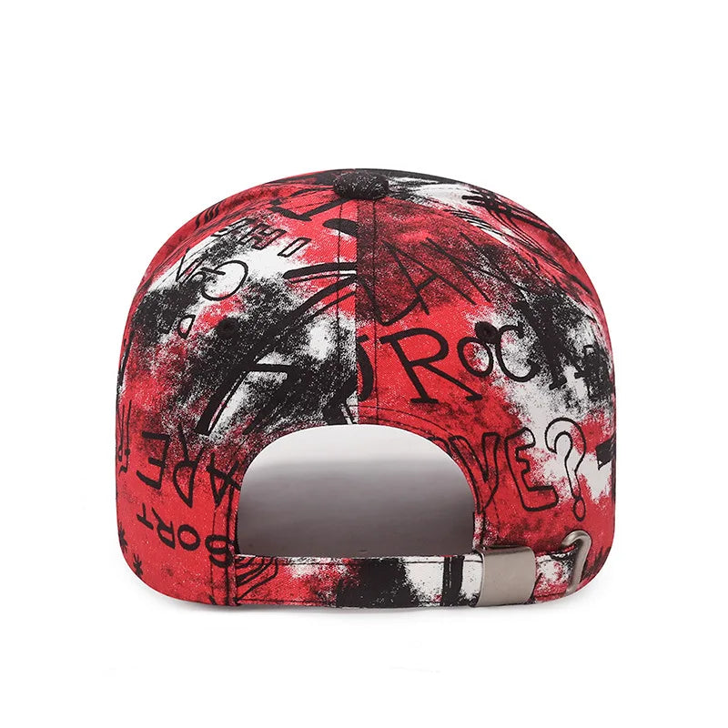 Cool Fashion Graffiti Baseball Cap, Unisex Street Style Adjustable Visor Hat, Trendy Sun Protection for Men & Women