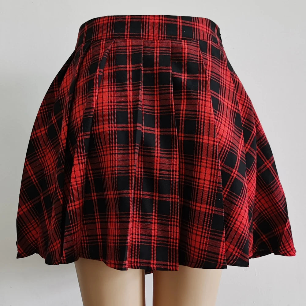 Women's Harajuku Punk Irregular Mini Pleated Skater Skirt - Asymmetric Cutout High Waist Gothic Hip Hop Clubwear