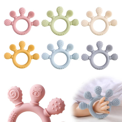 Silicone Teether for Babies - Food Grade Teething Ring & Sensory Toy (0-12 Months)